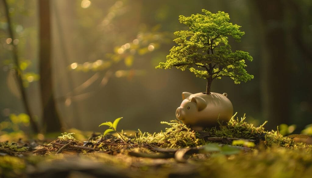 Metaphor: Piggy bank as a plant pot with a growing plant. - Stock Market