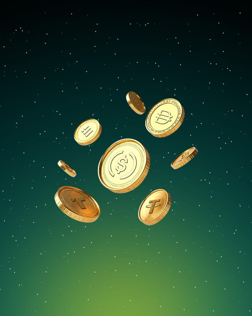 Stablecoins: (Tether, USDC, DAI, USDe, USD1, FDUSD, etc)